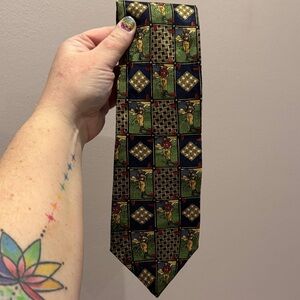 Golf Green and Gold Men's Tie